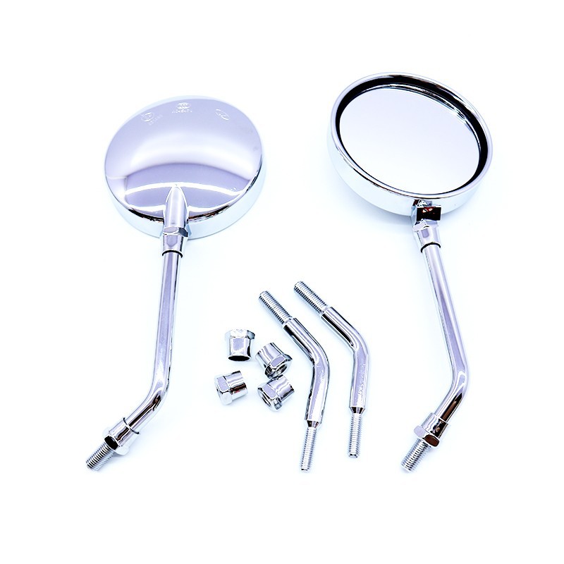 Moxin motorcycle modified rearview mirror 10 positive silk Taiwan car Japanese mirror round mirror reversing mirror replaceable Rod