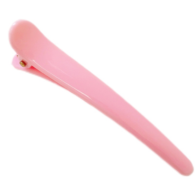 Macaron Color 8cm Plastic Hair Clips, Makeup and Hair Styling Clips, Glossy Surface with Teeth, Non-Slip Pointed Clip, Flat Duckbill Clip