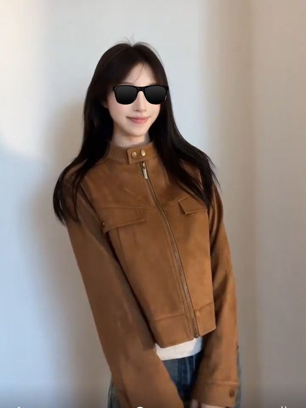美拉德麂皮绒立领休闲夹克外套女秋季2025新款小个子长袖短款上衣|undefined