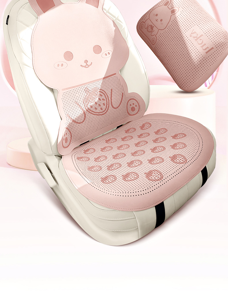 26 Years New Model Cute Little Rabbit Faux Fur Half-Cover Saddle Pad Car Seat Cushion Cover Universal for All Seasons