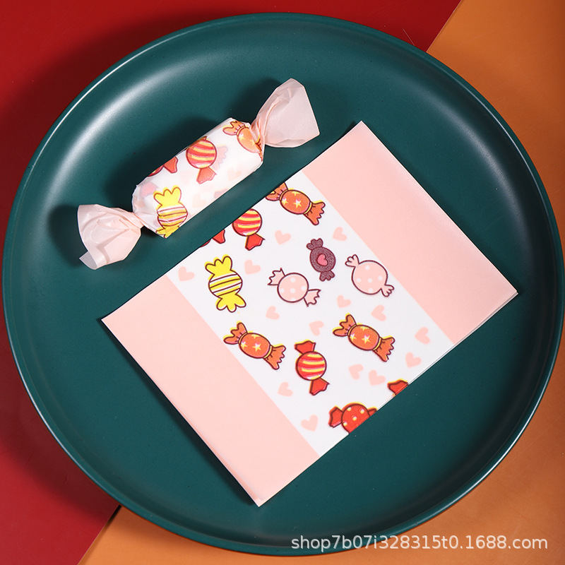 Papel de embalaje de papel de turrón embalaje de papel de caramelo embalaje de papel de turrón papel de caramelo de arroz glutinoso 100 piezas