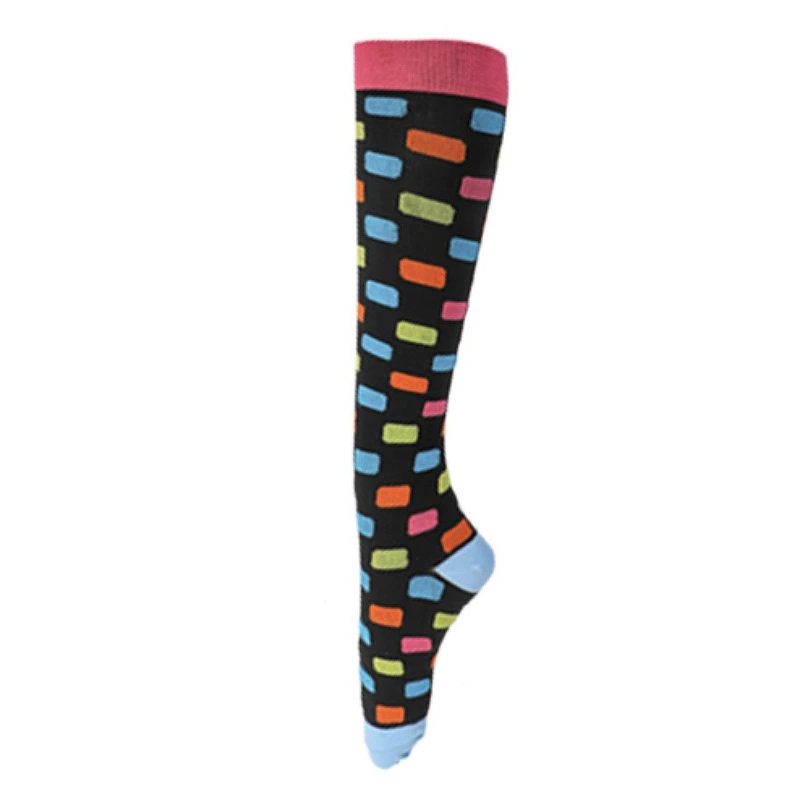 Compression Running Socks, Unisex Jacquard Knee-High Socks, Multiple Patterns, S/M & L/XL