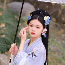 古风簪花头饰汉服花朵流苏发夹子中国风高级感侧边夹仙美发卡发饰