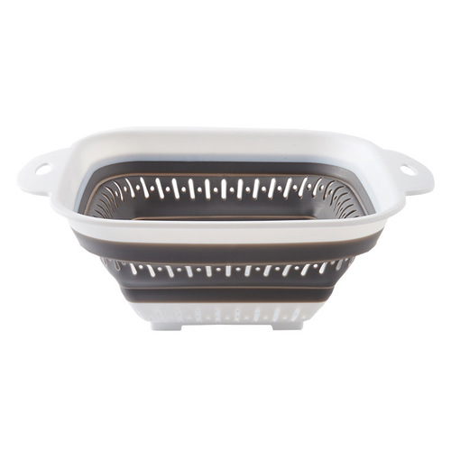 Foldable silicone drain basket, kitchen retractable hanging vegetable washing basket, Nordic simple fruit and vegetable drain basket