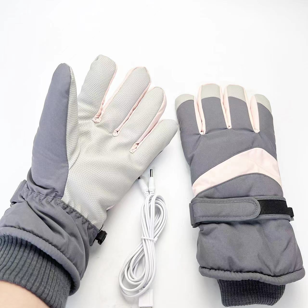 Guanti riscaldanti USB Guanti da sci invernali caldi riscaldanti palmo ispessito antiscivolo touch screen tessuto Oxford sport equitazione_voghion.com