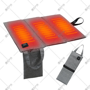 Outdoor camping cross-border autumn and winter portable foldable heating Cushion USB interface adjustable temperature heating cushion