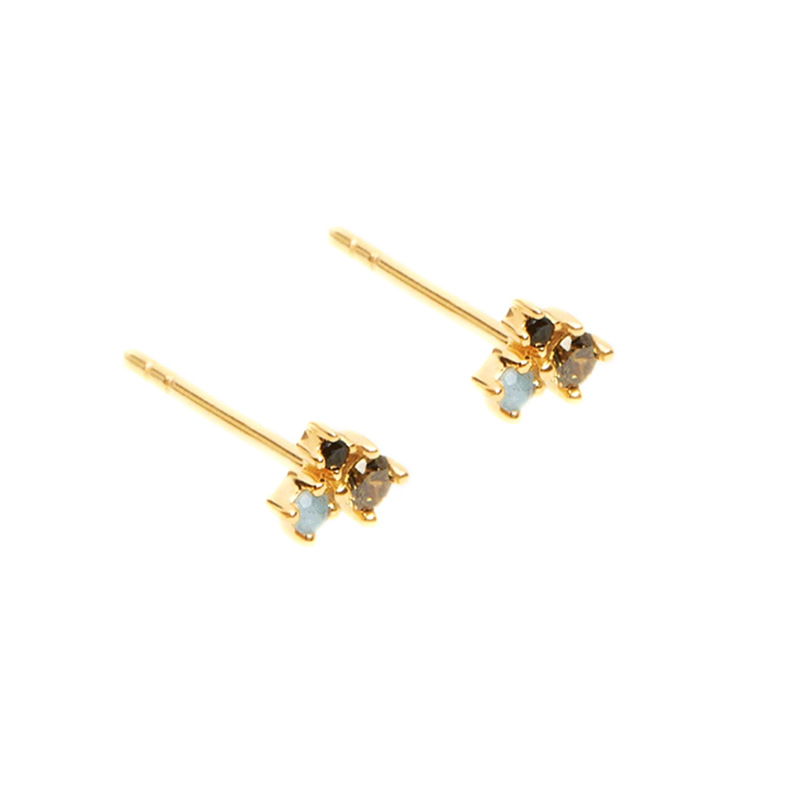 Simple Style Geometric Copper Plating Zircon Ear Studs 1 Pair display picture 5