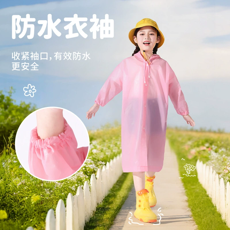 Long raincoat, backpack, for teenagers