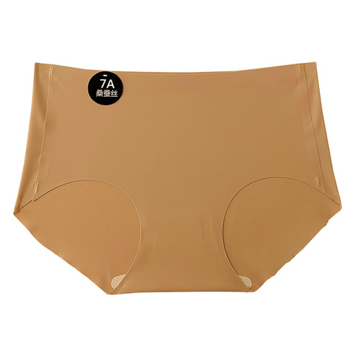 7A mulberry silk crotch Japanese style close-fitting and skin-friendly seamless underwear for women mid-waist girls student briefs spring and summer new products