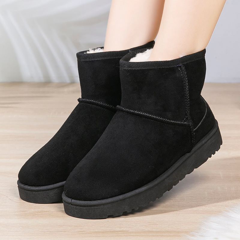 Damestøvler Fuskepels Militær Uformell Høy Hæl Mellom Hæl Rund Tå Snøring Slip-On Sportssko Reisesko Støvler_voghion.com