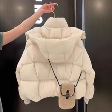 清仓特价加厚连帽仿白鸭绒羽绒棉服女爆款小个子2024冬装外套短款
