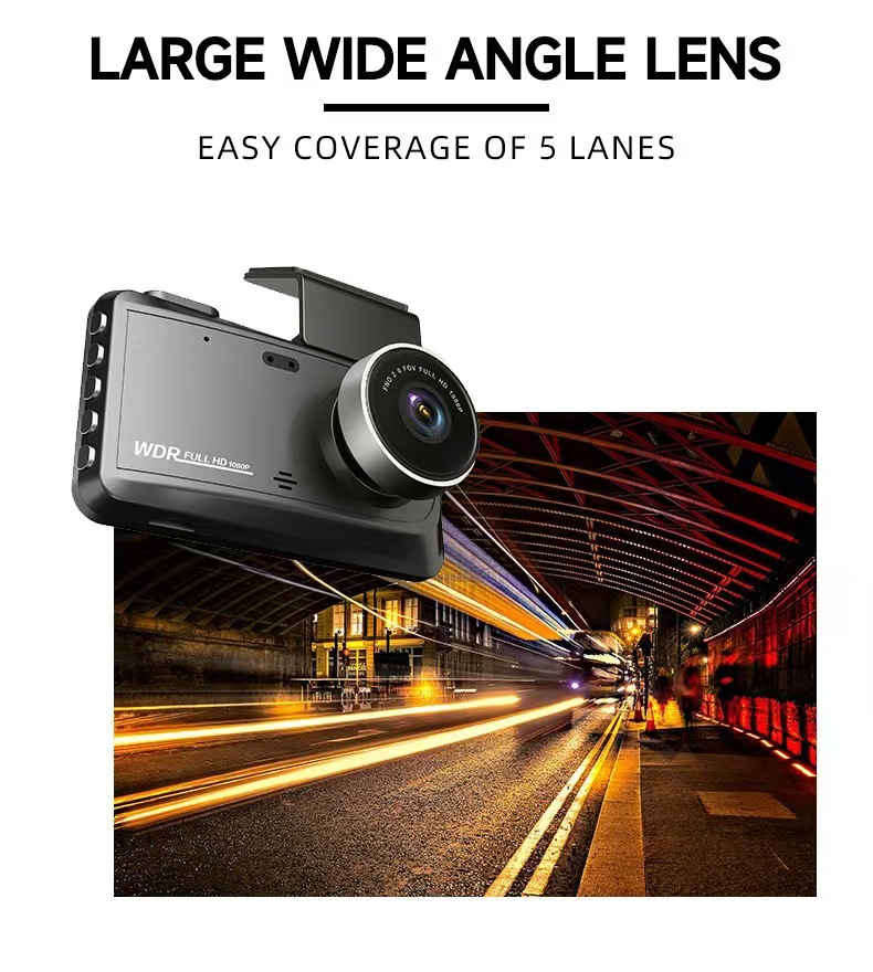 Cross-Border Private Model Driving Recorder 4inch Dashcam 1080P High-Definition Night Vision Wifi Inter-Connected Car Recorder