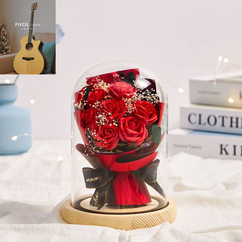 [520 선물] 진심과 사랑 - 빨간 장미 7송이 - 선물가방 + 축하카드 + 배터리 [완제품 발송]