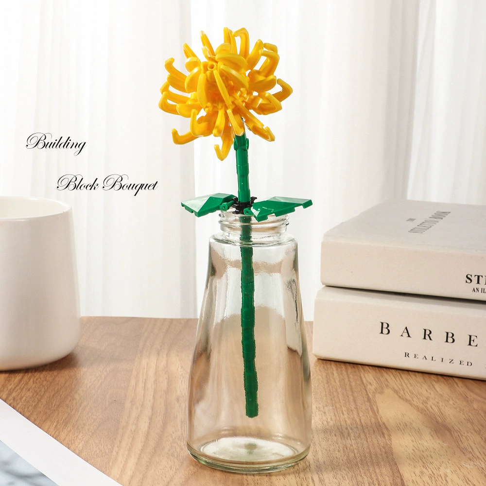Building Block Bouquet (Lego) — Flower Constructor Kit, Multi-Color Flowers, Giftable