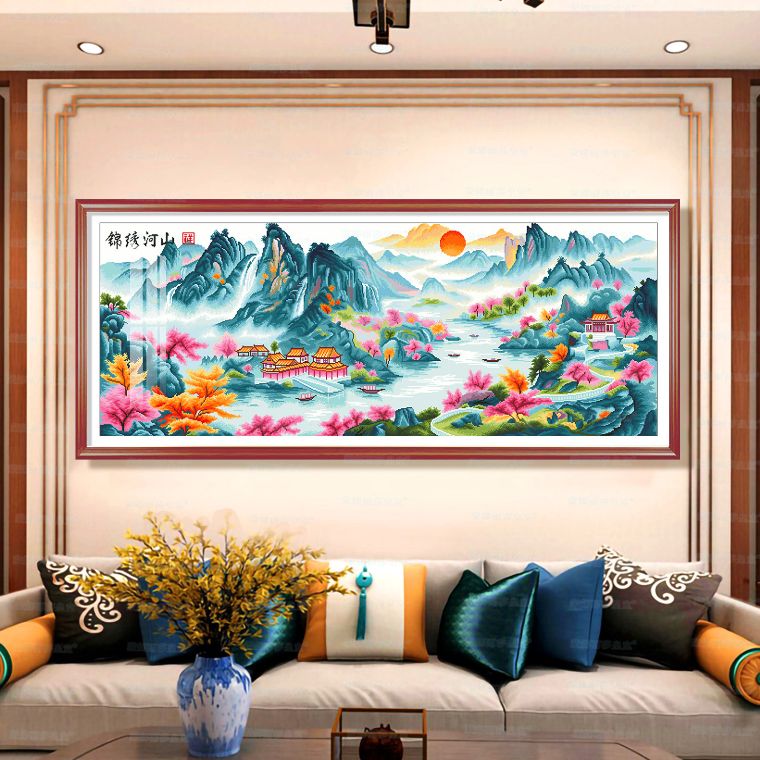 [Algodón importado] Mona Lisa Real Bordado de cruz Jinxianghe montaña edición actualizada colección de paisaje centralizado artesanal image 7