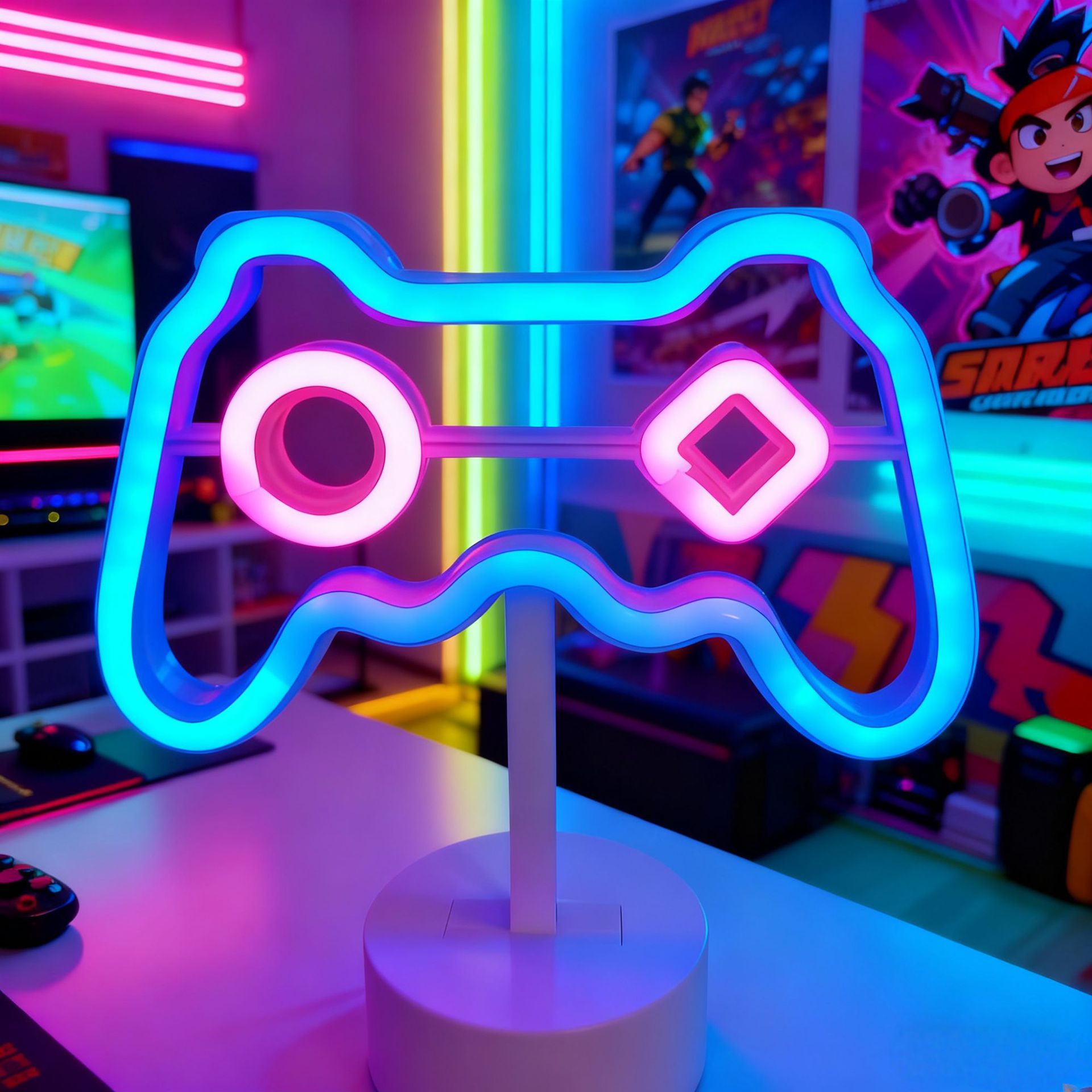 Amazon Supplies Ins Game Console Shaped Lamp Night Light Led Decorative Lamp Electric Shock Room Led Decorative Lamp