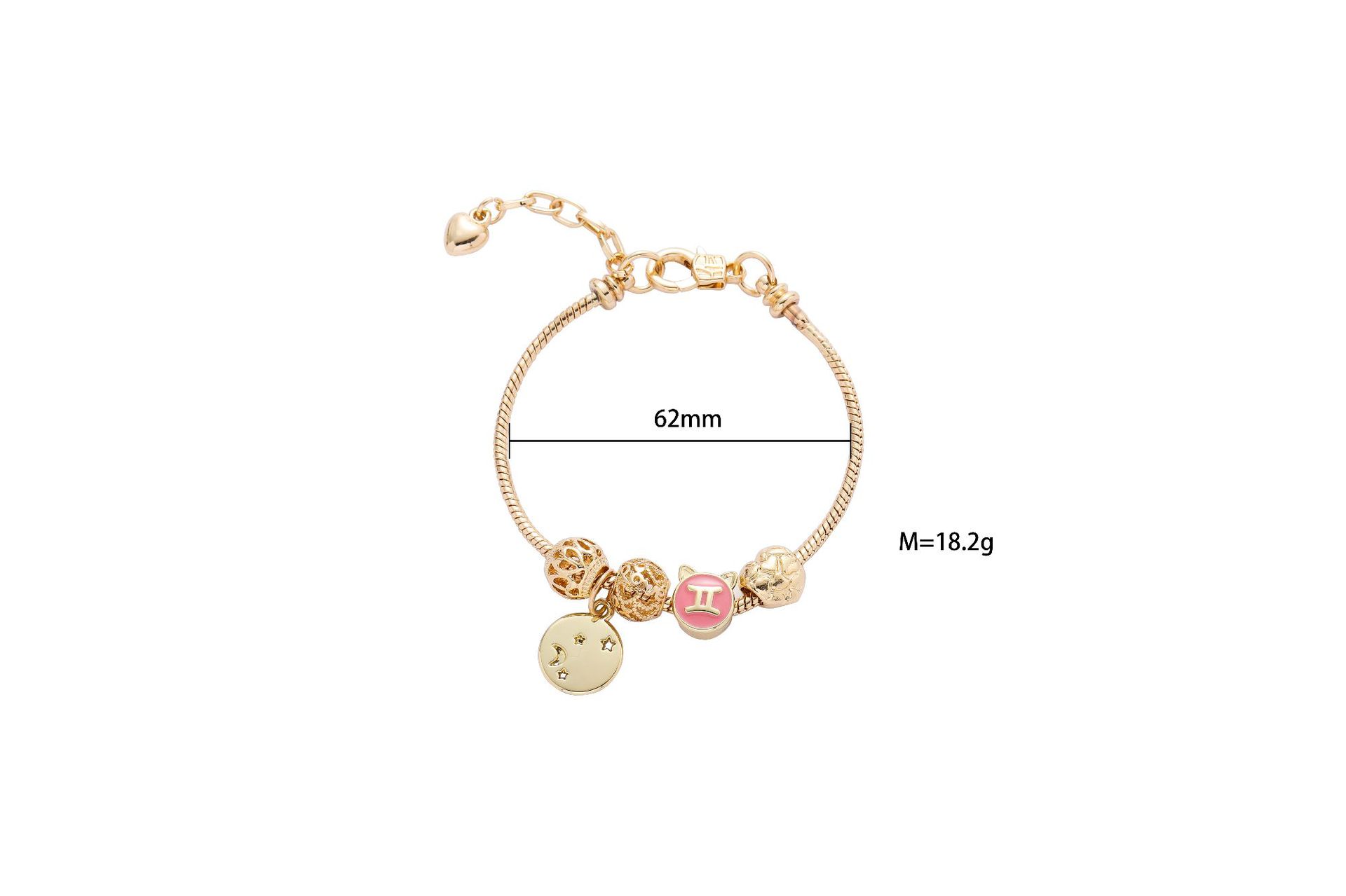 Fashion Constellation Alloy Beaded Plating Couple Bracelets 1 Piece display picture 1