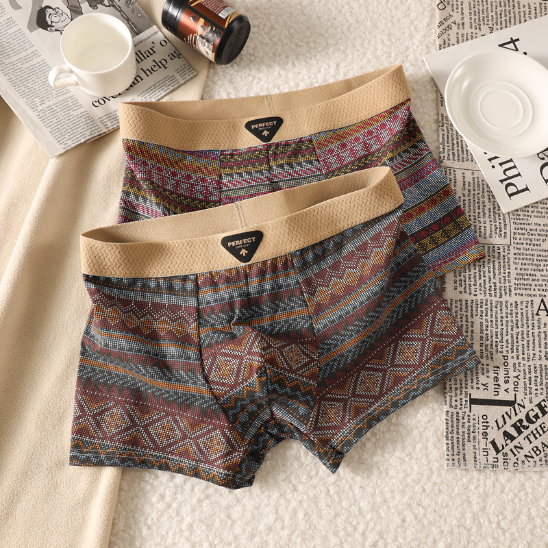 Pantalones íntimas de hombre 100% algodón de ángulo plano pantalones cortos deportivos de cuatro pantalones de alta calidad Arro procesamiento personalizado