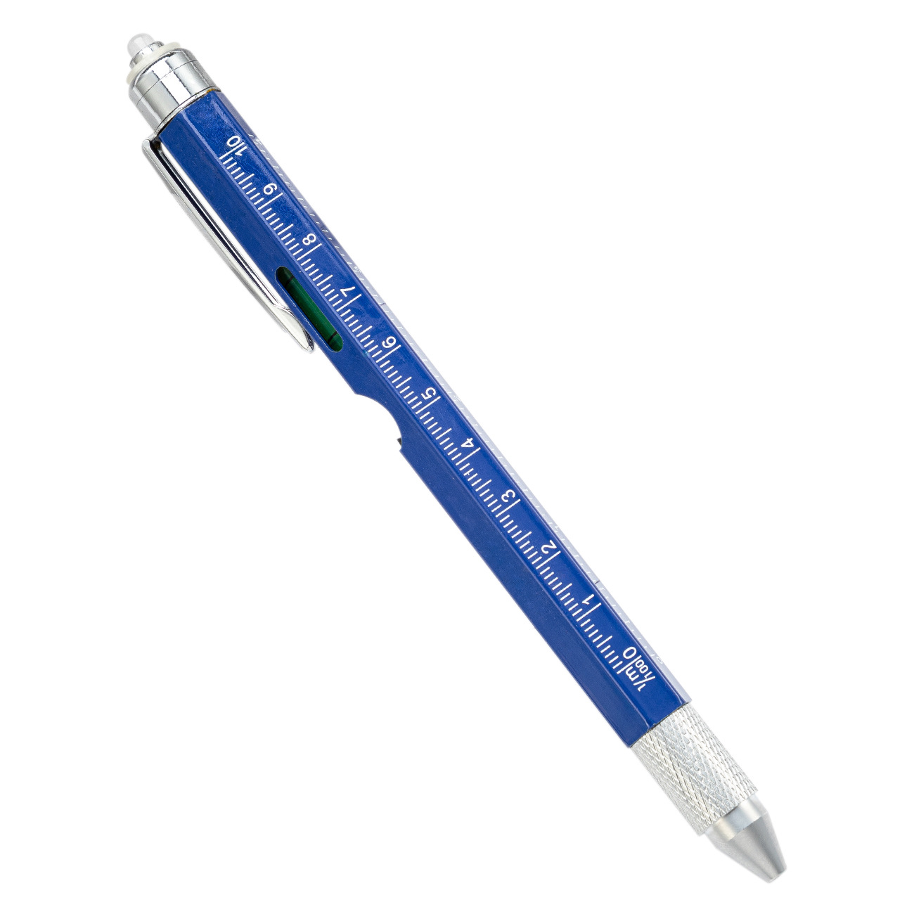 herramienta multifuncional con lámpara lápiz de nueve en uno nivelación escala lápiz de pantalla táctil destornillador de doble cabeza lápiz de bola metálica