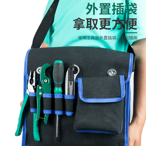 Manufacturer wholesale large canvas wear-resistant tool bag labor insurance repair electrician shoulder bag multi-function tool bag