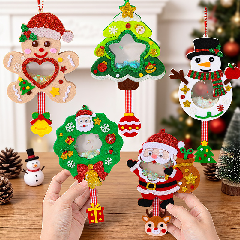 Regalos de Navidad no tejidos shaker llaver para niños hechos a mano DIY material paquete de decoración colgante pequeño regalo