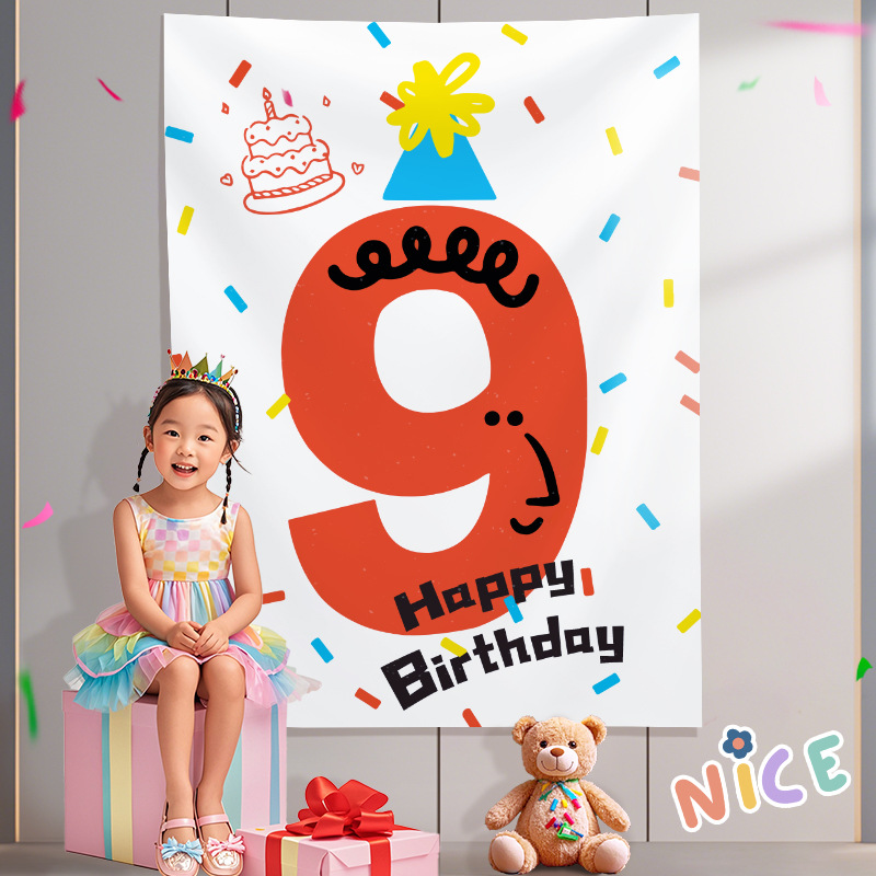 Große Geburtstagsbanner-Szenendekoration für Kinder, Babys, Jungen und Mädchen, Ballon-Atmosphäre, Party-Fotohintergrunddekoration_voghion.com