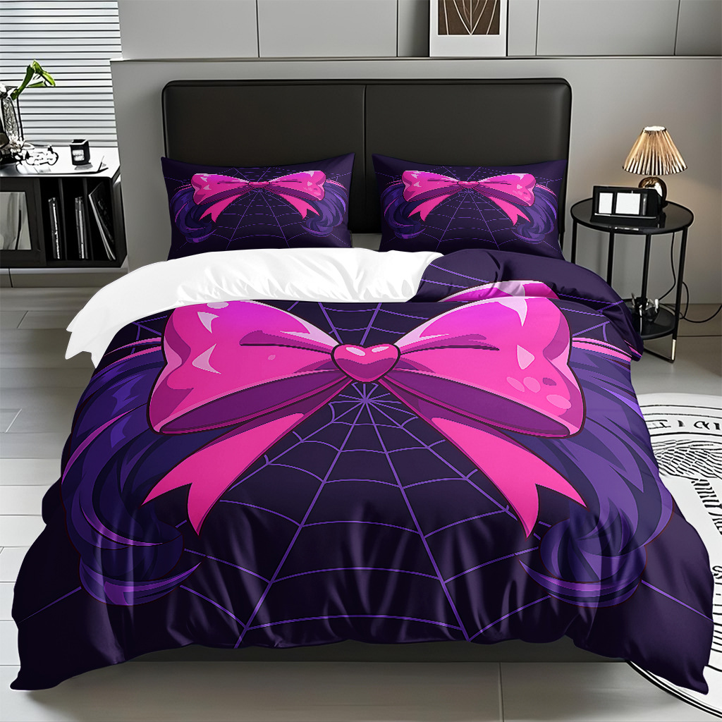 Ins Wind Pink Bow Digital Printed Colchón Set Pillow Cover Comercio electrónico transfronterizo preferido para adaptarse al modo JIT