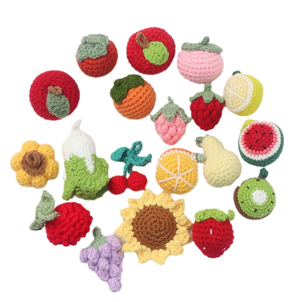 Яблоко, подвеска handmade, клубника, вязаная брелок, подсолнух, оптовая