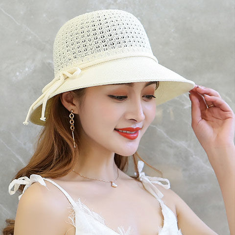 Women's Elegant Pastoral Simple Style Solid Color Flowers Wide Eaves Bucket Hat display picture 1