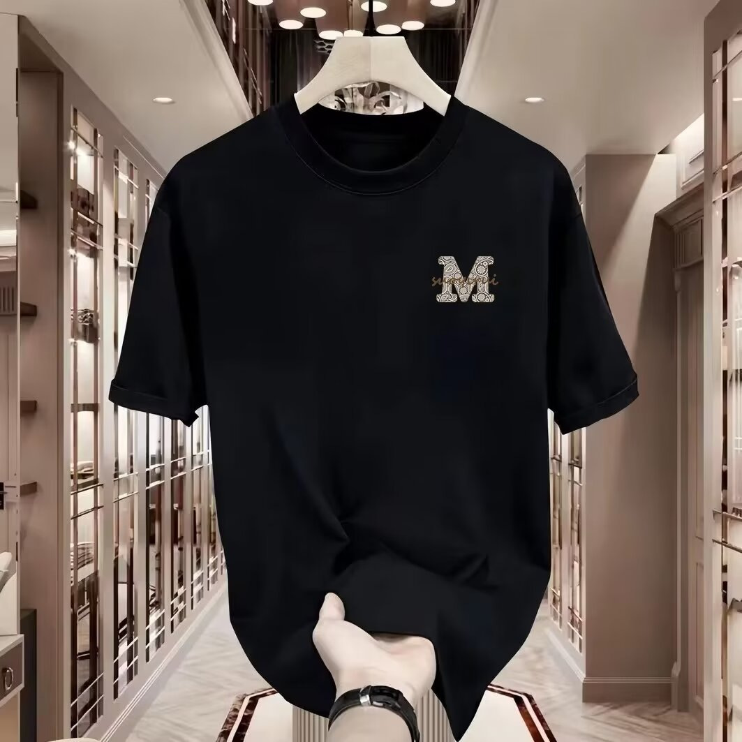 Camiseta de manga corta para hombre de talla grande, 100% algodón, estilo americano, corte holgado, talla extra grande, ideal para verano, para personas de hasta 136 kg (300 libras)._voghion.com