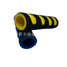 健身器材海绵管黄黑NBR手柄套磨面四指纹铁杠杆防滑橡塑泡棉护套