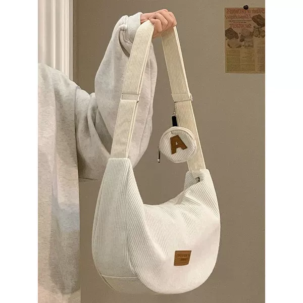 White Cordy Corder Velvet Mother Bag (Upgrade plus lining)