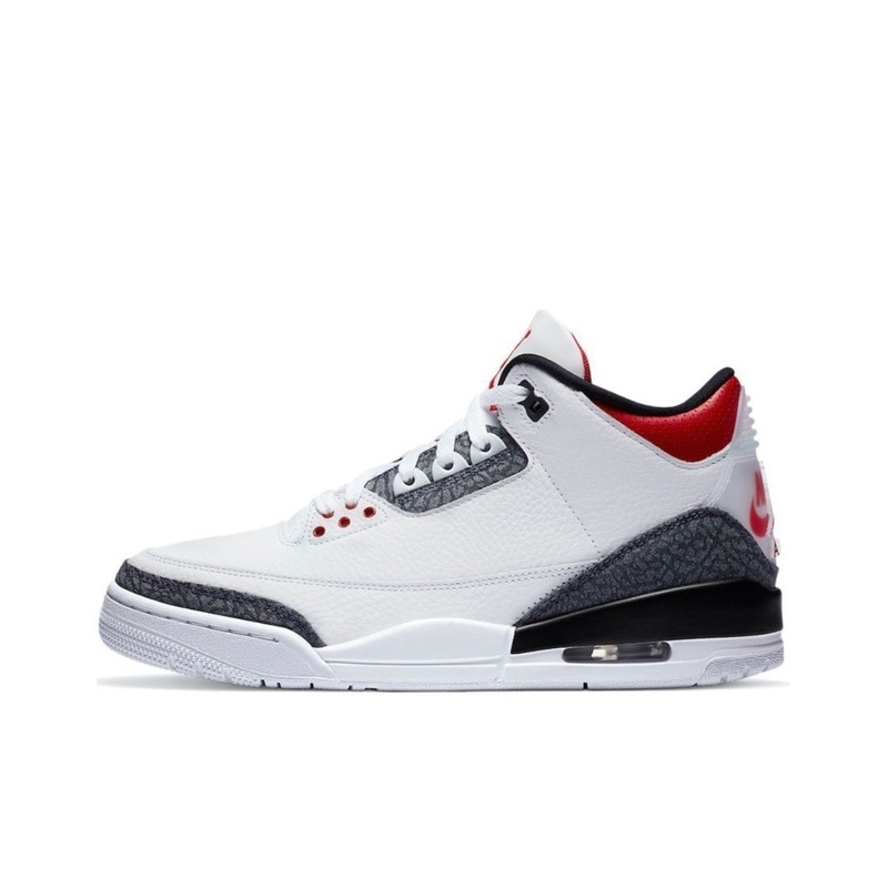 莆田靴純正オリジナル牛革本革バスケットボールシューズ男性と女性のための Air AJ3 ホワイトセメント共同ブランドレトロスポーツシューズ|undefined
