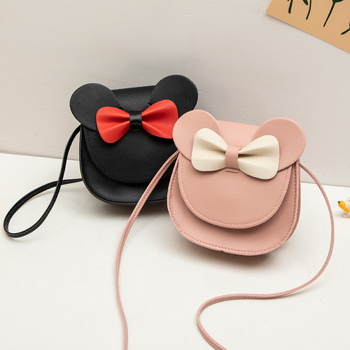 Cross-border foreign trade women's bag 2024 new cartoon children's bag cute bowknot contrasting color women's crossbody bag coin purse