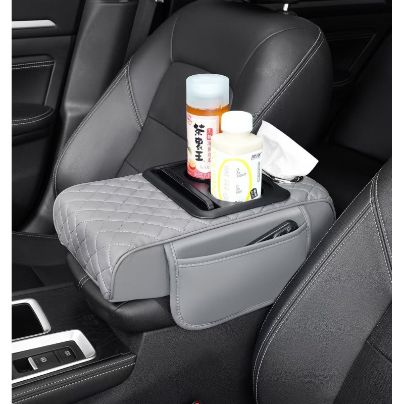Box Pad | Universal Armrest box pad - quilted-four-in-one-light-grey