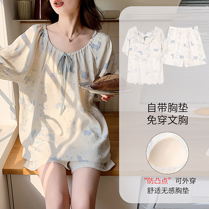 睡衣女士2025年新款純棉短袖夏季可愛網紅風家居服夏天套裝可外穿