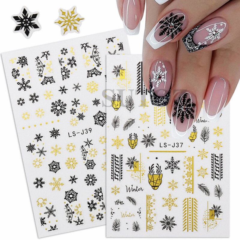 2022 new Christmas nail sticker paper Net red winter snowflake leaves elk 3D adhesive three-dimensional nail sticker 2022 new Christmas nail sticker paper Net red winter snowflake leaves elk 3D adhesive three-dimensional nail sticker