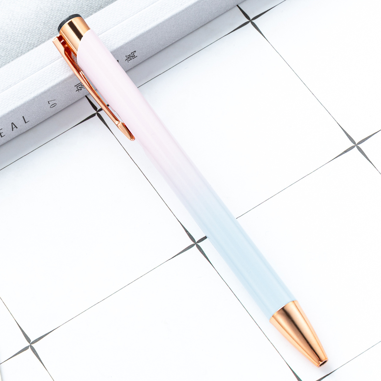 Metal bolígrafo de presión dos bobinas de aluminio barra de pluma de negocios puede imprimir logotipo publicitario regalo bolígrafo promocional fábrica al por mayor