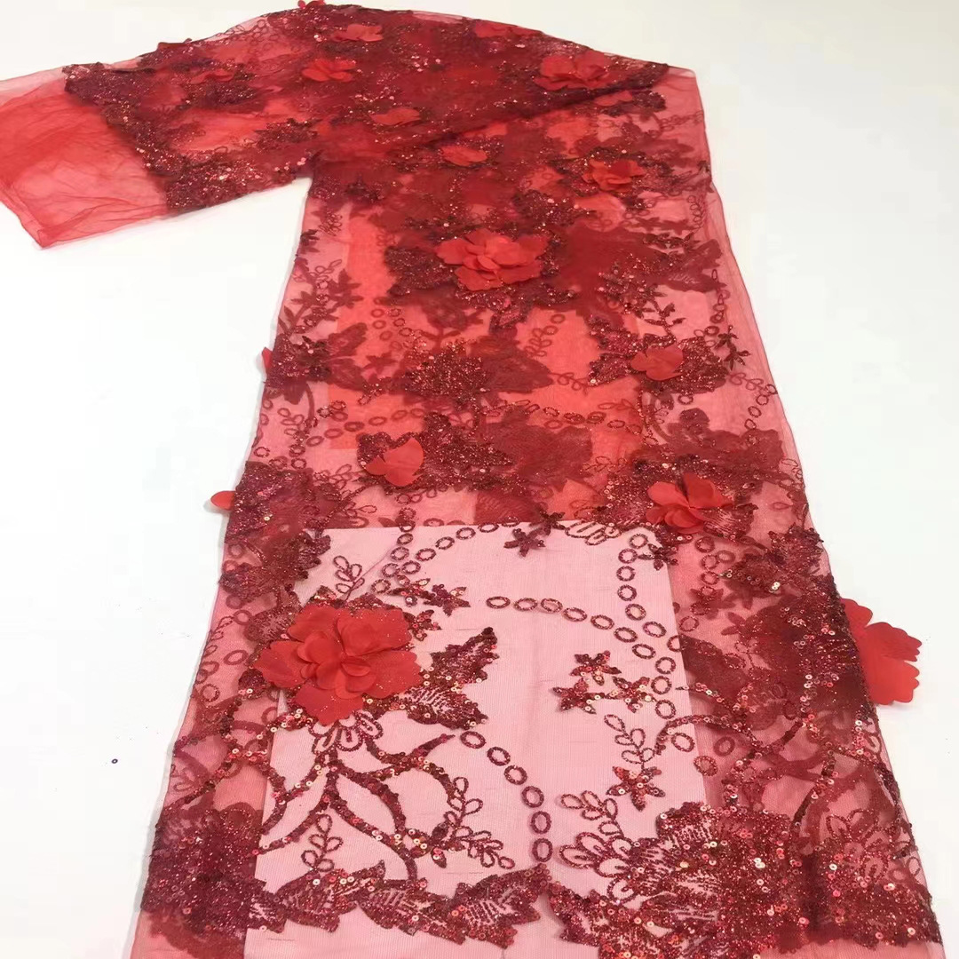 3D Flor de tela de encaje Nueva Moda 3D de malla de encaje vestido de novia vestido de noche tela JX2131 image 9