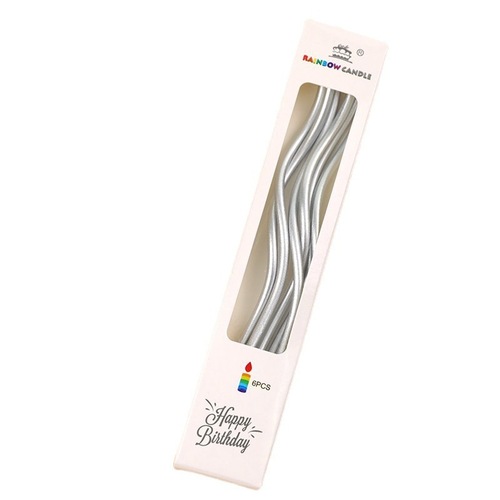 Electroplated Colorful Retro Curved Candle Insert Birthday Cake Party Decoration Spiral Wave Curved Thread Candle