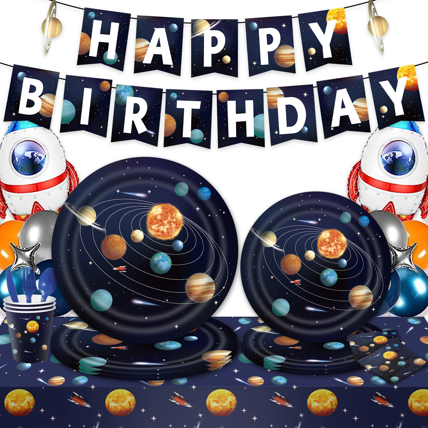 Party Planet Galaxy Space Holiday Party Supplies Paper Plate Set…