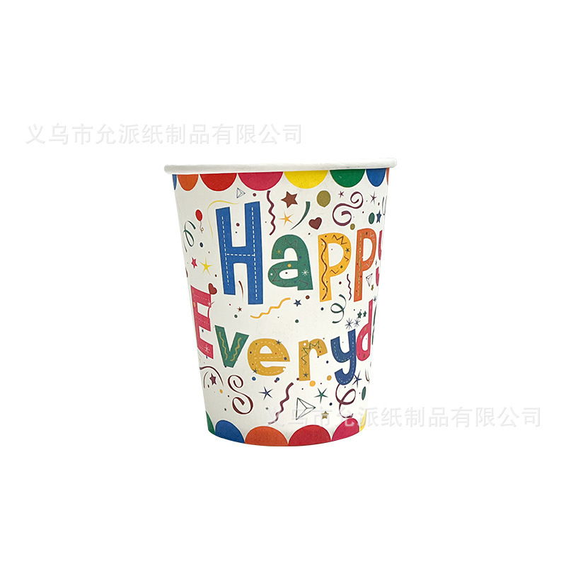 使い捨てカラフルな紙コップ紙皿セットハッピーデイリーキッズパーティーパーティー誕生日食器|undefined