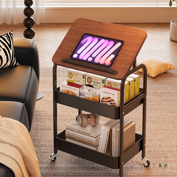 Movable Coffee Table, Trolley, Sofa, Side Table, Bedside Storage Rack, High Coffee Table, Living Room Snack Bedside Cabinet