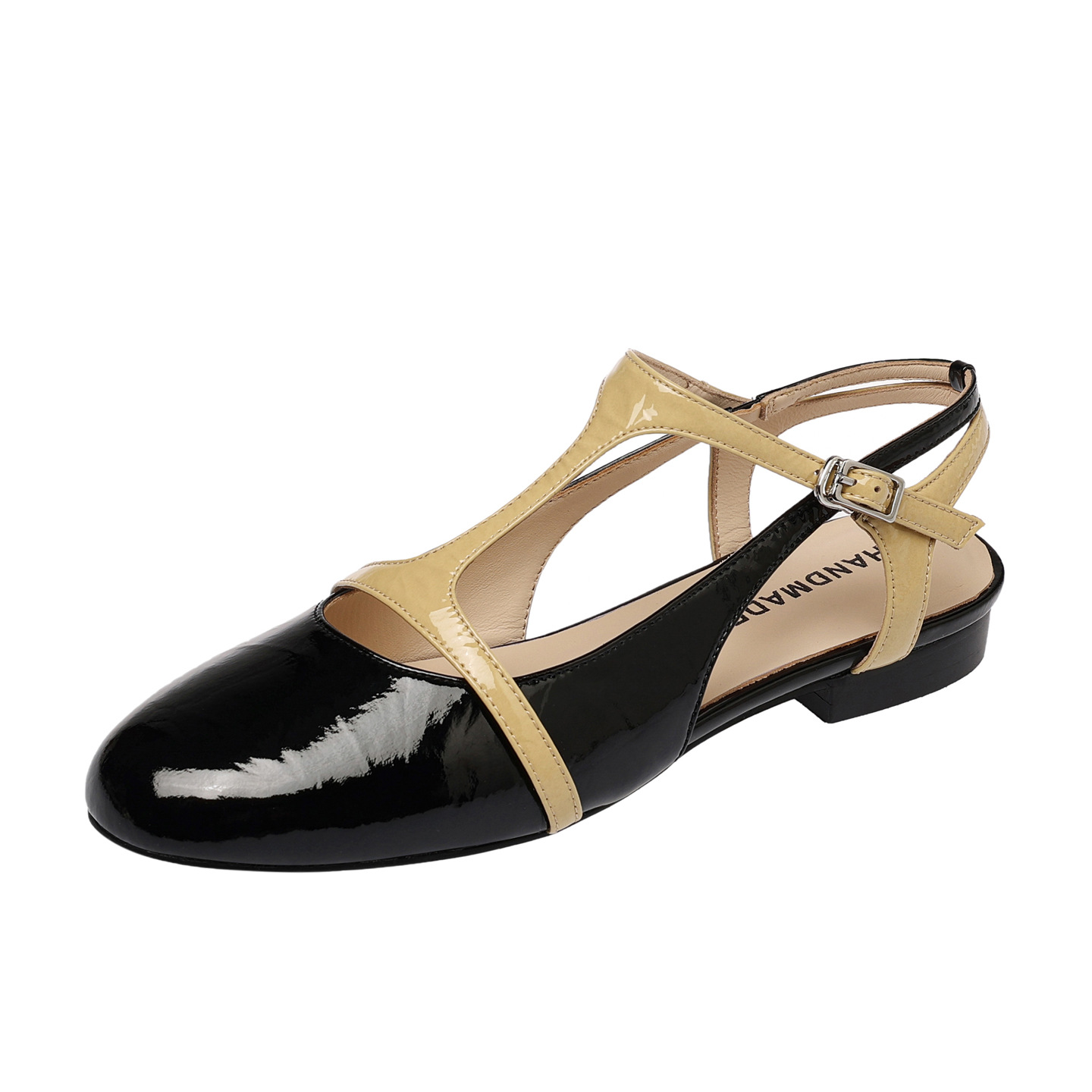Sandal nữ quai chữ T đế bệt phối màu thời trang — đen