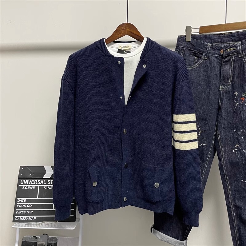 Knitted Cardigan Simple Casual Men's Autumn and Winter New High-end Warm Sweater Men's Fashionable Brand Elegant Collocation Top