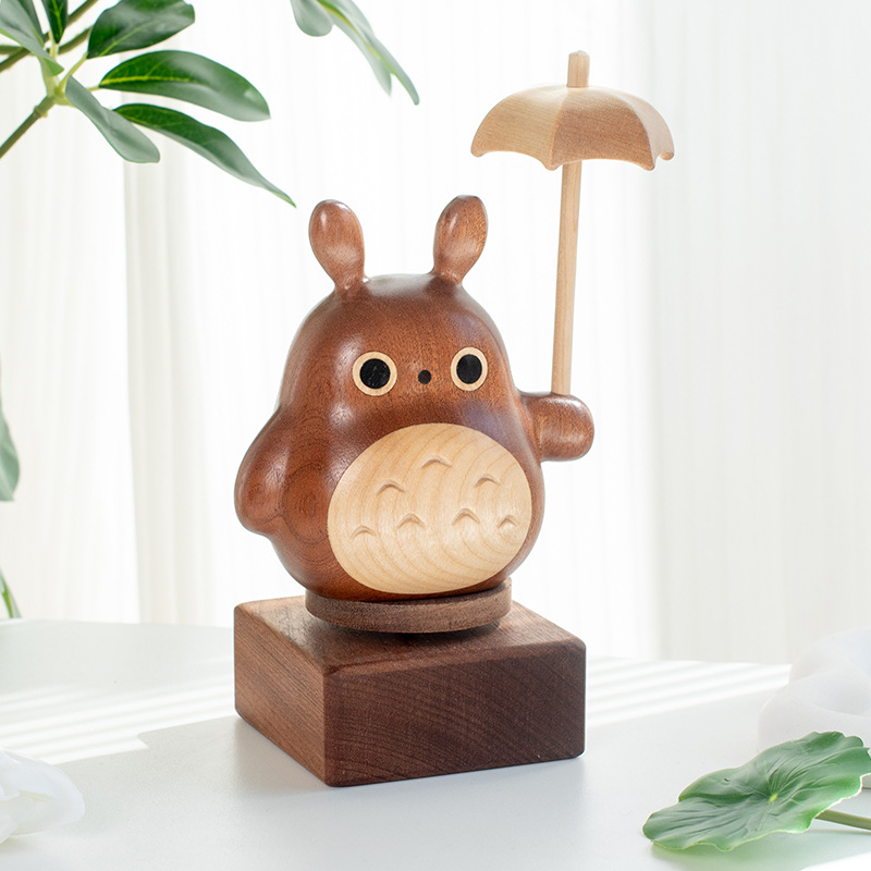 Caja de música de madera giratoria con bailarina de ballet Adorno creativo para el hogar Regalo artesanal de cumpleaños