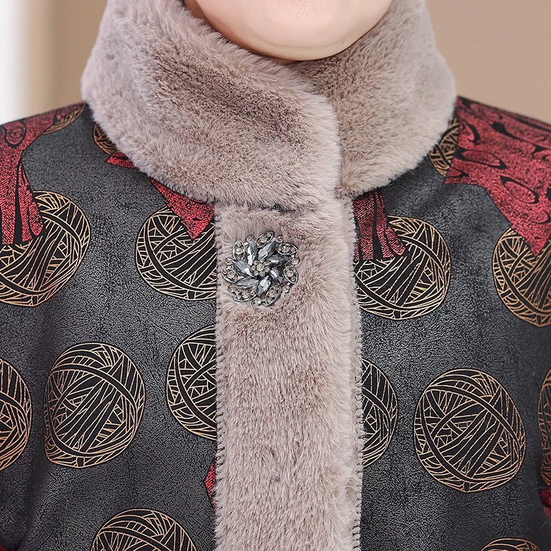 Fleece winter down jacket for mother, 60 years, for middle age