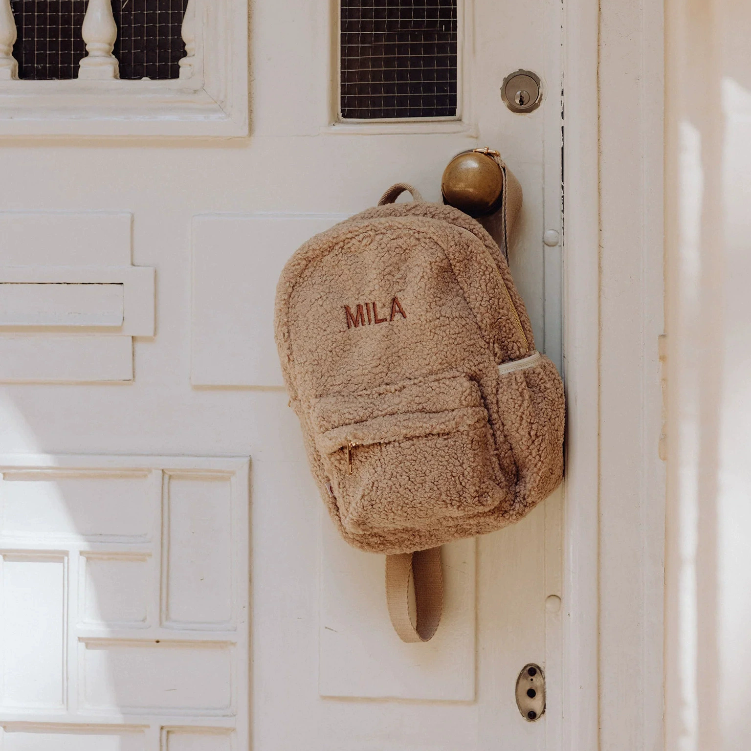 Вышивка ручной работы вышитая школьная сумка Тедди школьная сумка с овечьей шерстью Teddy Bear