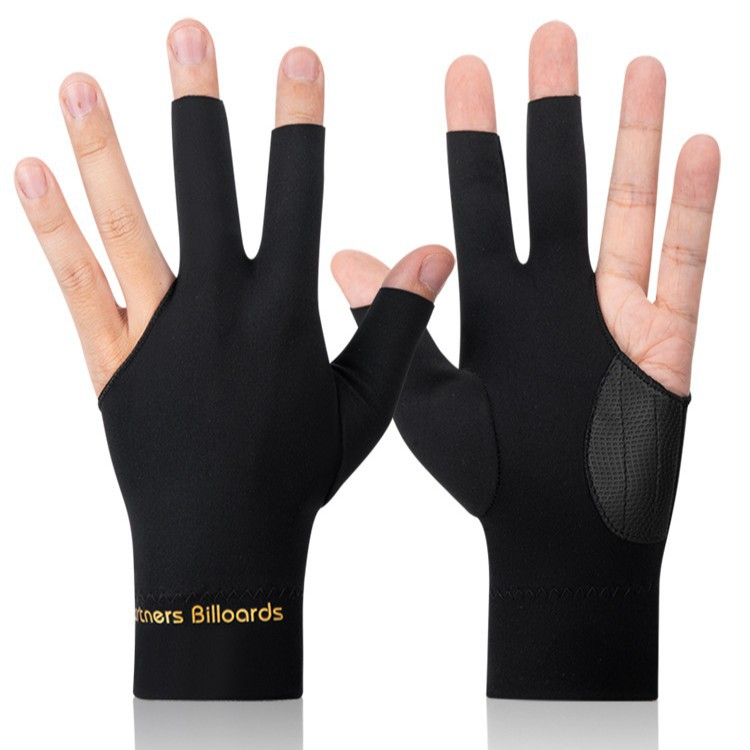 Billar guantes de tres dedos expuestos guantes de billar de tres dedos guantes de billar guantes de dedo abierto guantes de billar de alta elasticidad logotipo impreso