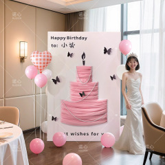 生日快乐布置场景装饰女孩18岁成人礼感氛围道具背景kt板